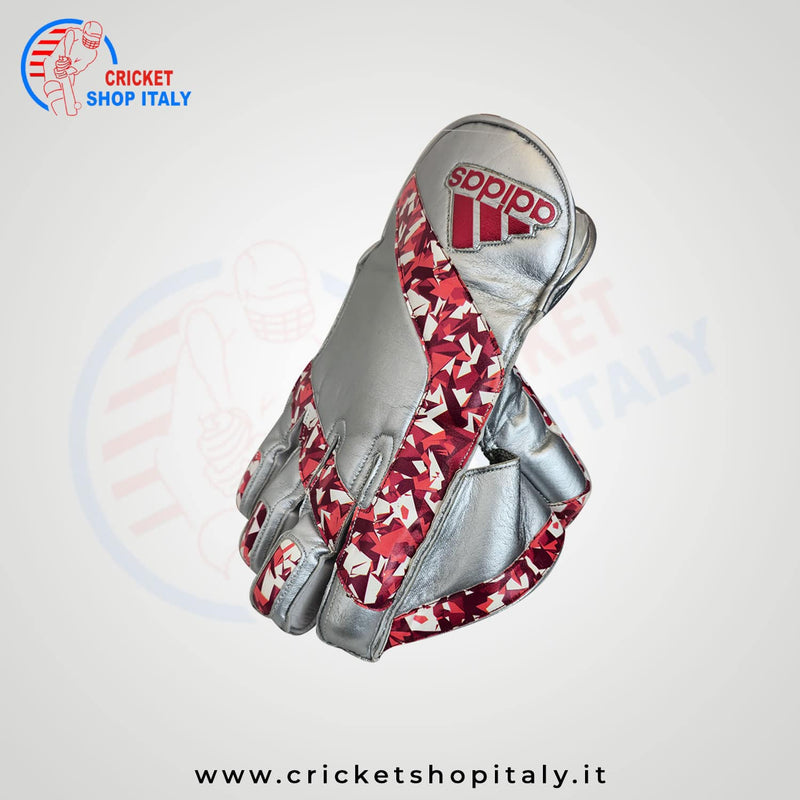Adidas Pellara 3.0 Wicket Keeping Gloves Silver/Red Adult