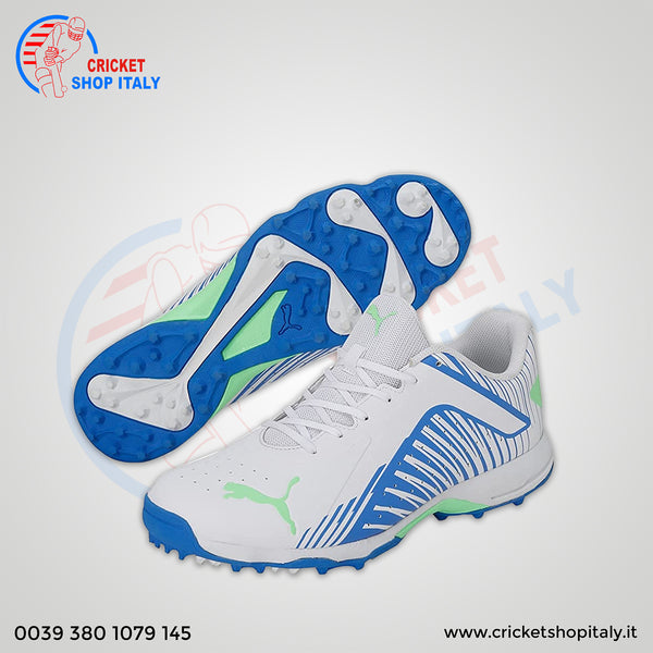 Puma 22 FH Rubber Cricket Shoes 2022 Puma White-Bluemazing