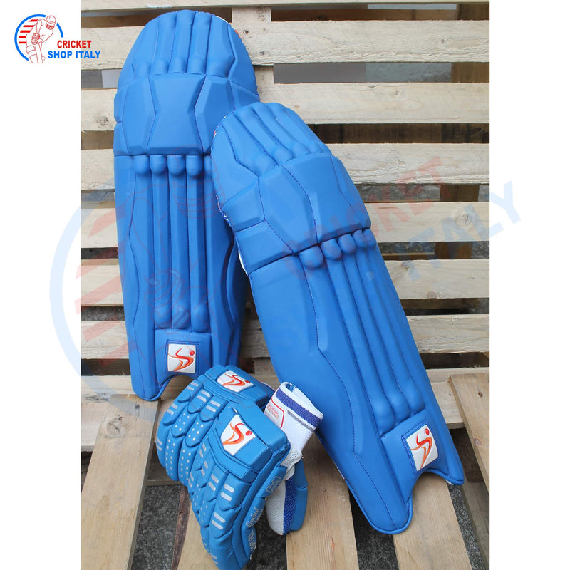 DS Blue Cricket Pads & Gloves Set