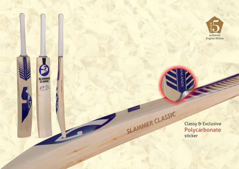 SG Slammer Classic Traditionally Shaped English Willow Cricket Bat 2